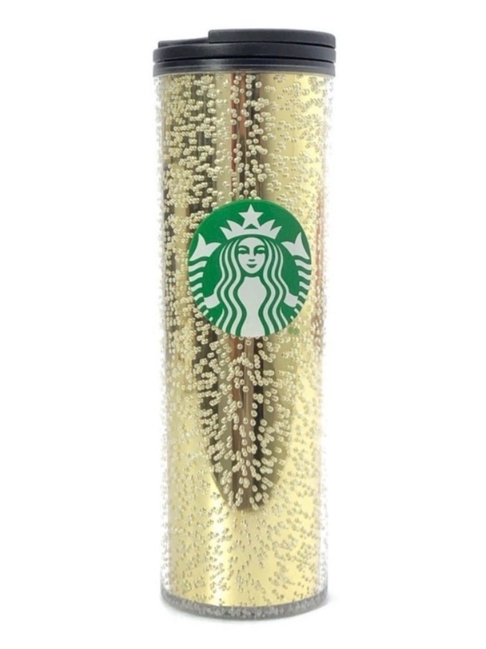 Starbucks 2020 16oz Gold Champagne Bubbles Travel Tumbler with Lid, Like 🆕‼️